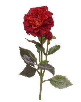 Dahlia kunsttak 60 cm rood