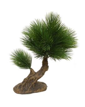 Pinus mini kunstbonsai op voet 35cm