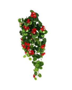 Geranium kunst hangplant 90cm - rood