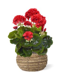 Geranium kunstplant 40cm - rood