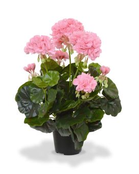 Geranium kunstplant in pot 40cm - roze