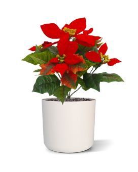 Poinsettia kunstplant 25cm - rood