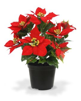 Poinsettia kunstplant in pot 40cm - rood