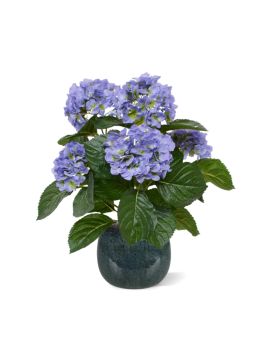 Hortensia kunstplant 40cm blauw in pot