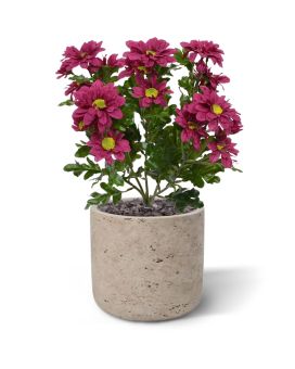 Chrysant kunstboeket 35 cm burgundy