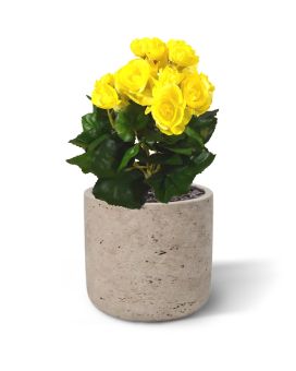 Begonia kunstplant 20cm - geel