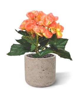 Begonia kunstplant 20cm - zalm
