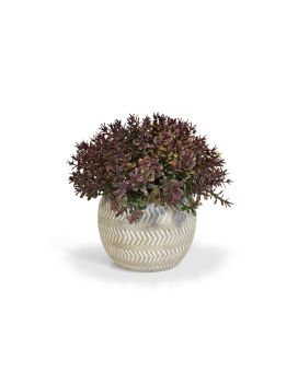 Mini kunst Buxus in pot 15cm - burgundy