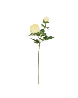 Engelse Tuinrozen Kunsttak 69cm Creme/groen