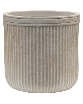Baq Vertical Rib Cylinder Beige 23x24cm
