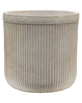 Baq Vertical Rib Cylinder Beige 30x31cm