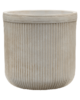 Baq Vertical Rib Cylinder Beige 40x40cm