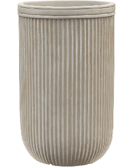 Baq Vertical Rib Cylinder Beige 30x47cm