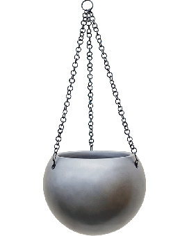 Baq Gradient Hanging Globe Matt Grey, 24x19cm