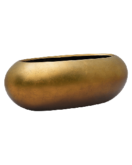 Baq Metallic Silver leaf Boat matt honey, 56x23x20cm
