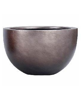 Baq Metallic Silver leaf Bowl matt coffee, 45x27cm