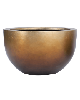 Baq Metallic Silver leaf Bowl matt honey, 45x27cm