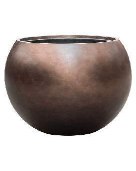 Baq Metallic Silver leaf Globe matt coffee (met inzetbak), 60x43cm
