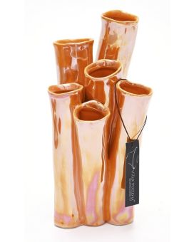 New Juul Vaas porselein 13x25cm oranje