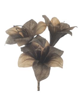 Amaryllis Kunstbloem 57cm Taupe