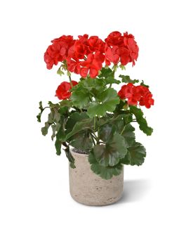 Geranium PL kunstplant 38cm - rood - UV bestendig