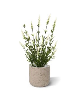Lavendel kunstplant 50cm in pot - wit - UV bestendig