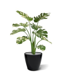 Monstera Deliciosa kunstplant 95cm - groen/bont
