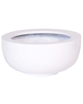 Ducos small shiny white Ø33 x H15 cm