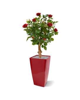 Kunstroos op stam 75cm - rood