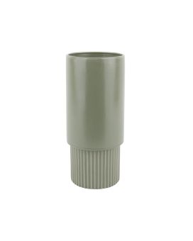 Plantenpot Ribbed High 26x 12 cm - vergrijsde jade
