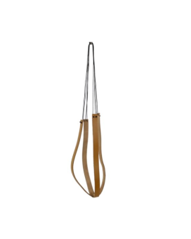 Leren macramé hanger - voor bloempot Pelle 75 cm - bruin